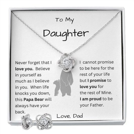 Love Knot Necklace To My Daughter Papa Bear