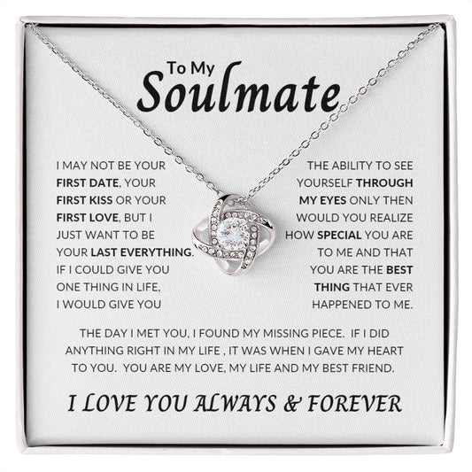 Love Knot Necklace To My Soulmate WHT