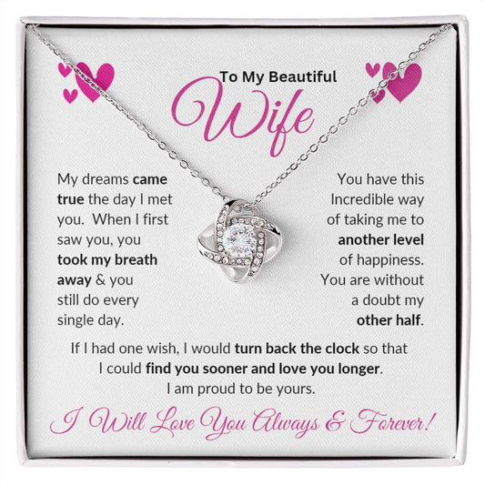 Love Knot Necklace Beautiful Wife