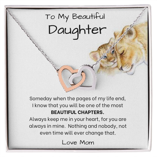 Interlocking Hearts Necklace Beautiful Daughter Lions From Mom