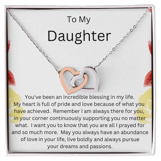 Interlocking Hearts Necklace to My Daughter all I Prayed For