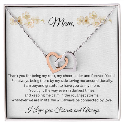 Interlocking Hearts Necklace Mom Cheerleader, Forever Friend