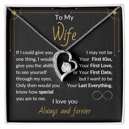 Forever Love Necklace To My Wife Black/White/Gold Infinity