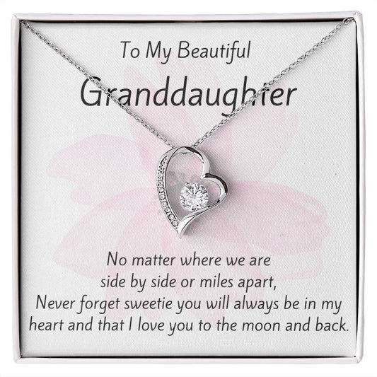 Forever Love Necklace Granddaughter To The Moon and Back
