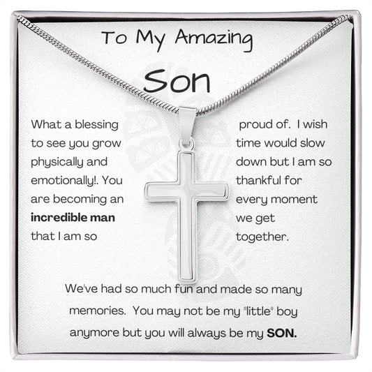Stainless Steel Cross To My Amazing Son